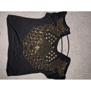 Black and Gold Studded Women's western unique styled Top